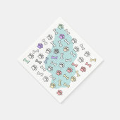 Hondenpootafdrukken en Botten Kunstpatroon Servet (Hoek)