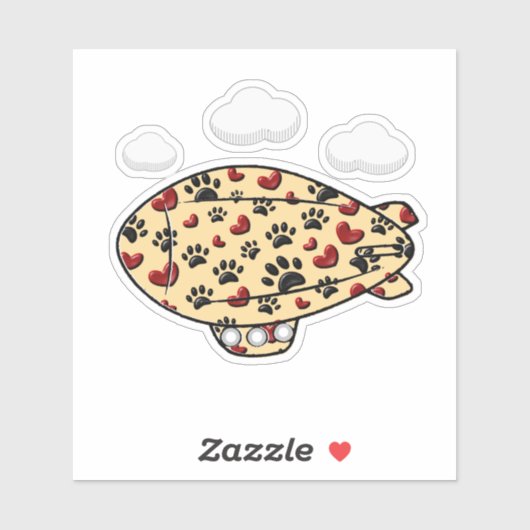 Hondenpootafdrukken en rode harten aangepaste blim sticker (Vel)