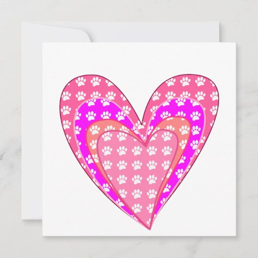 Hondenpootafdrukken en roze harten (Voorkant)
