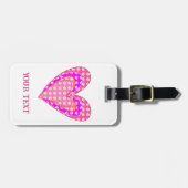 Hondenpootafdrukken en roze harten bagagelabel (Voorkant horizontaal)