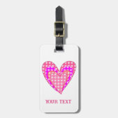 Hondenpootafdrukken en roze harten bagagelabel (Voorkant verticaal)