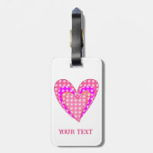 Hondenpootafdrukken en roze harten bagagelabel (Achterkant verticaal)
