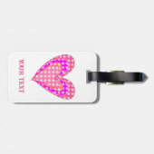 Hondenpootafdrukken en roze harten bagagelabel (Achterkant horizontaal)