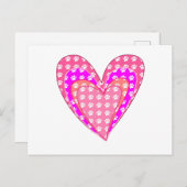 Hondenpootafdrukken en roze harten briefkaart (Voorkant / Achterkant)