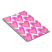 Hondenpootafdrukken en roze harten notitieboek (Rechterzijde)