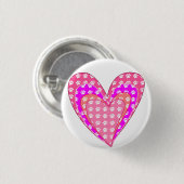 Hondenpootafdrukken en roze harten ronde button 3,2 cm (Voorkant /achterkant)