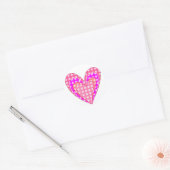 Hondenpootafdrukken en roze harten ronde sticker (Envelop)