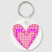 Hondenpootafdrukken en roze harten sleutelhanger (Achterkant)