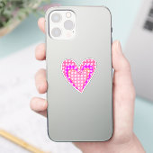 Hondenpootafdrukken en roze harten sticker (Telefoon)