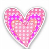 Hondenpootafdrukken en roze harten sticker (Voorkant)