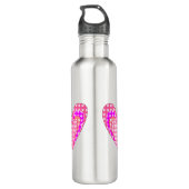 Hondenpootafdrukken en roze harten waterfles  (Achterkant)