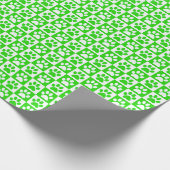Hondenpootafdrukken groen en wit cadeaupapier (Hoek)