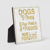 Hondenpootafdrukken in onze harten Herdenkingshuld Fotoplaat (Voorkant)