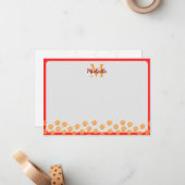 Hondenpootafdrukken met aangepaste monogram notitiekaartje (Voorkant / Achterkant in situ)