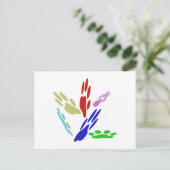 Hondenpootafdrukken Met Stippen Briefkaart (Staand voorkant)