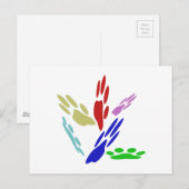 Hondenpootafdrukken Met Stippen Briefkaart (Voorkant / Achterkant)