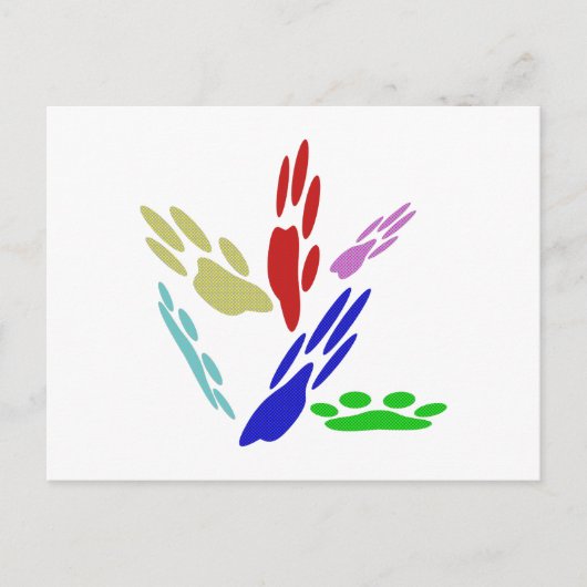 Hondenpootafdrukken Met Stippen Briefkaart (Voorkant)
