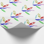 Hondenpootafdrukken Met Stippen Cadeaupapier (Hoek)