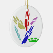 Hondenpootafdrukken Met Stippen Keramisch Ornament (Rechts)