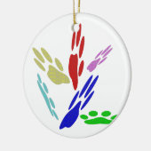 Hondenpootafdrukken Met Stippen Keramisch Ornament (Links)