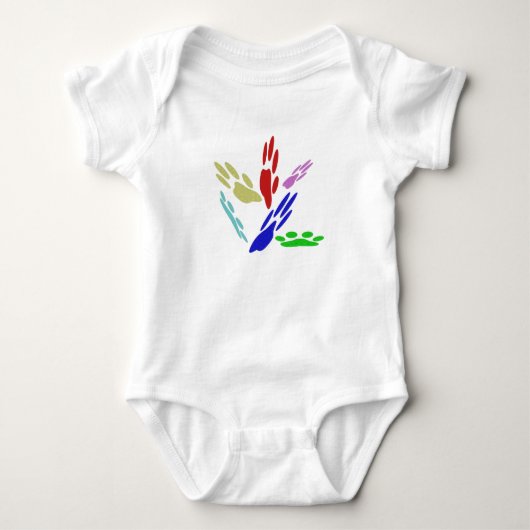 Hondenpootafdrukken Met Stippen Romper (Voorkant)