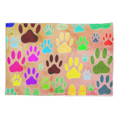 Hondenpootafdrukken op  achtergrond kussensloop (Achterkant)