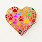 Hondenpootafdrukken op  achtergrond notitieboek (Achterkant)