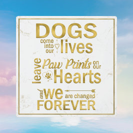 Hondenpootafdrukken op onze harten Herdenkingshuld Fotoplaat