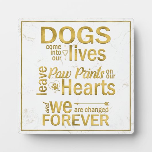 Hondenpootafdrukken op onze harten Herdenkingsmonu Fotoplaat (Voorkant)
