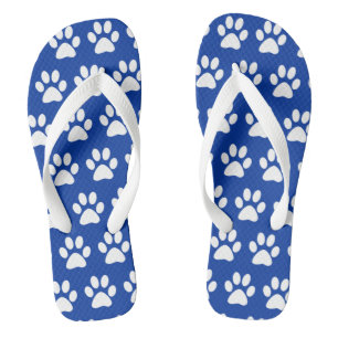 Hondenpootafdrukken op Royal Blue Teenslippers