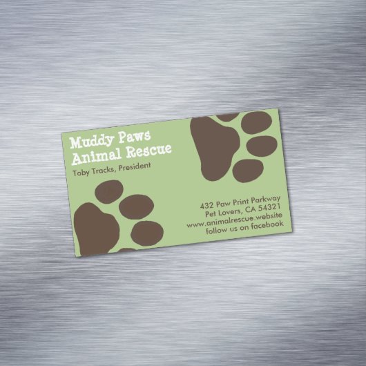 Hondenpootafdrukken - Pet Services Visitekaartje Magneet (Voorbeeld)