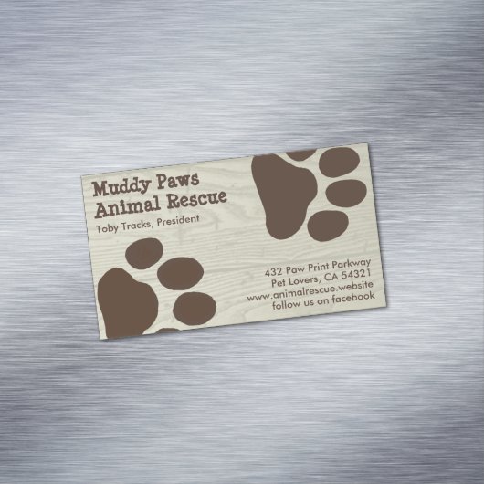 Hondenpootafdrukken - Pet Services Visitekaartje Magneet (Voorbeeld)