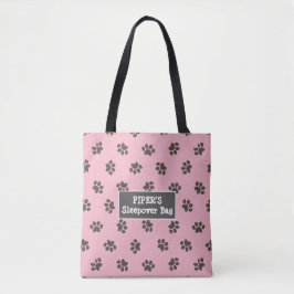 Hondenpootafdrukken Roze Tote Bag