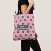 Hondenpootafdrukken Roze Tote Bag (Dichtbij)