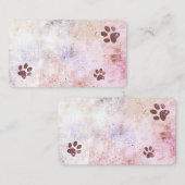 Hondenpootafdrukken waterverf Splatter Paint Desig Visitekaartje (Voorkant / Achterkant)