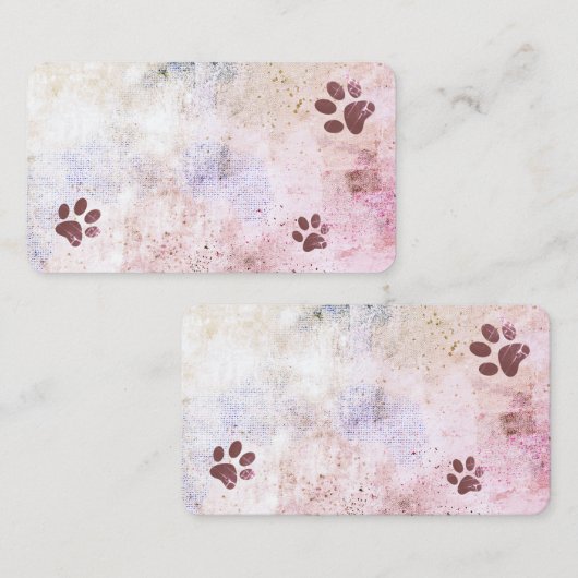Hondenpootafdrukken waterverf Splatter Paint Desig Visitekaartje (Voorkant / Achterkant)