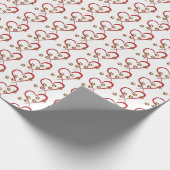 hondenpootdruk op rood hart cadeaupapier (Hoek)
