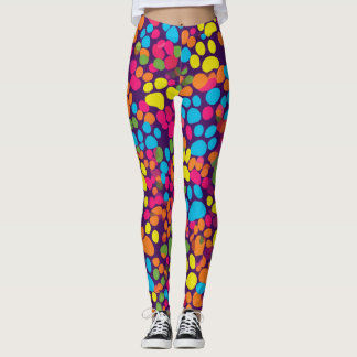 Hondenpootje print kleurrijke leggings