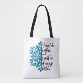 Hondenpootje Sneeuwvlok Doggy Kisses Tote Bag