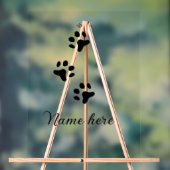 Hondenpootje zwart huisdier naam tekst dierenpootj acryl bord (Neutraal)