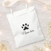 Hondenpootje zwart huisdier naam tekst dierenpootj bedankzakje (Geknipt)