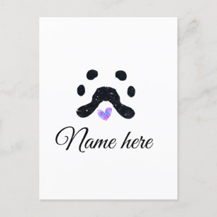 Hondenpootje zwart huisdier naam tekst dierenpootj briefkaart