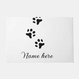 Hondenpootje zwart huisdier naam tekst dierenpootj deurmat