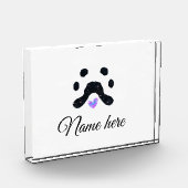 Hondenpootje zwart huisdier naam tekst dierenpootj fotoblokken (Links)