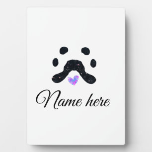 Hondenpootje zwart huisdier naam tekst dierenpootj fotoplaat