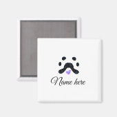 Hondenpootje zwart huisdier naam tekst dierenpootj magneet (Voorkant / Achterkant)