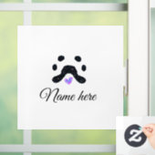 Hondenpootje zwart huisdier naam tekst dierenpootj raamsticker (Huis)