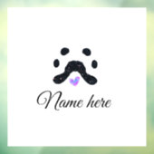 Hondenpootje zwart huisdier naam tekst dierenpootj raamsticker (Vel 3)