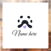 Hondenpootje zwart huisdier naam tekst dierenpootj raamsticker (Vel 2)