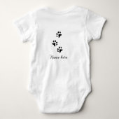 Hondenpootje zwart huisdier naam tekst dierenpootj romper (Achterkant)